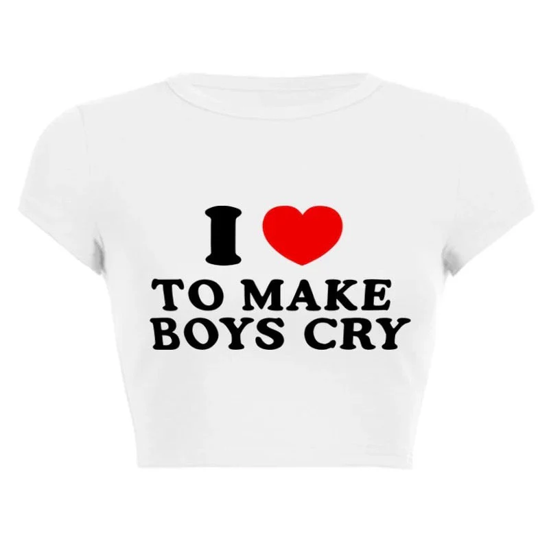 'I Love To Make Boys Cry' Crop Top