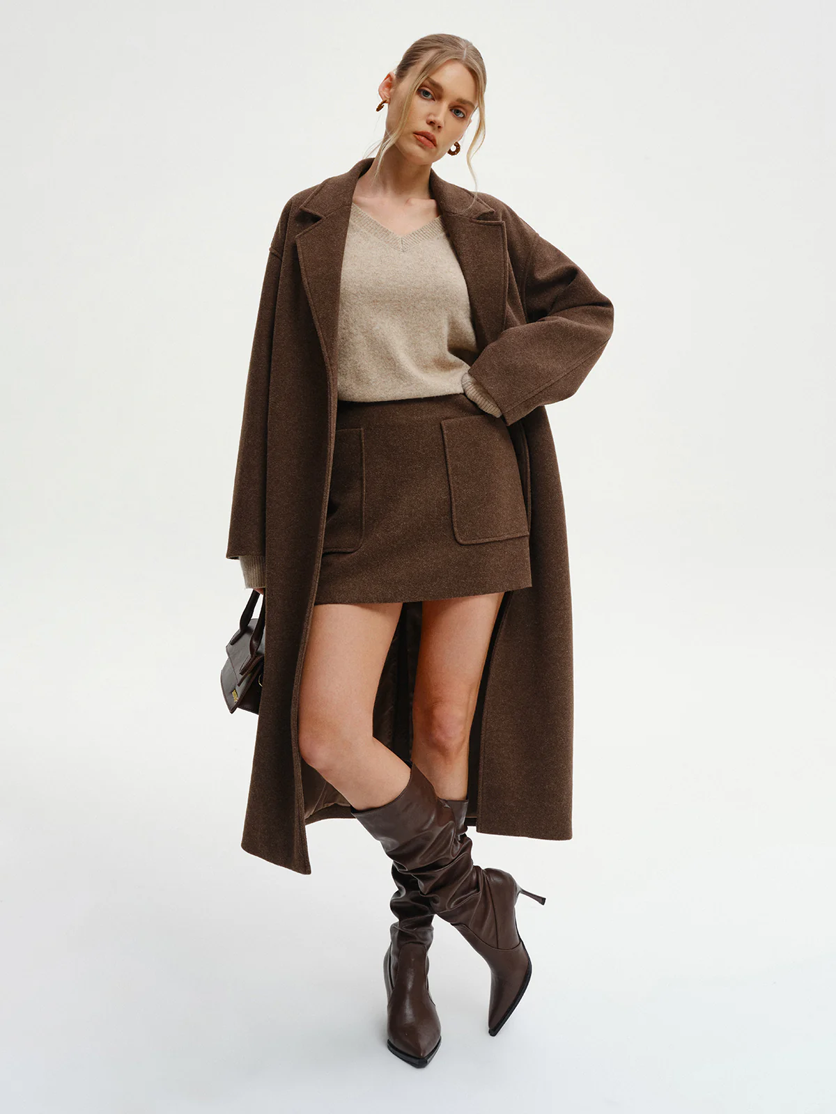 Oversized Tweed Long Coat