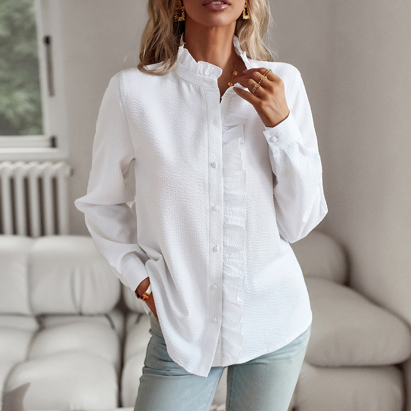 Women's Fashion Casual Striped Long Sleeve Blouse