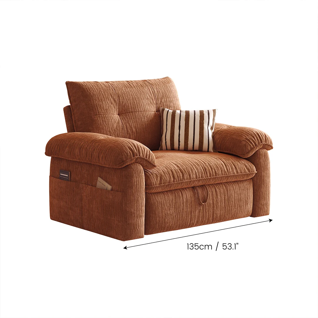 NÓVORA CASA Chenilla Sofá cama– transformable plegable sofá de dos plazas con extraíble extraíble cama para pequeño espacios