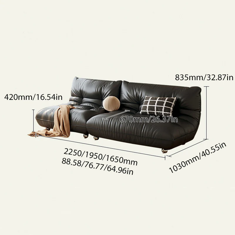 NÓVORA CASA Togo estilo piel Sofá cama sin brazos