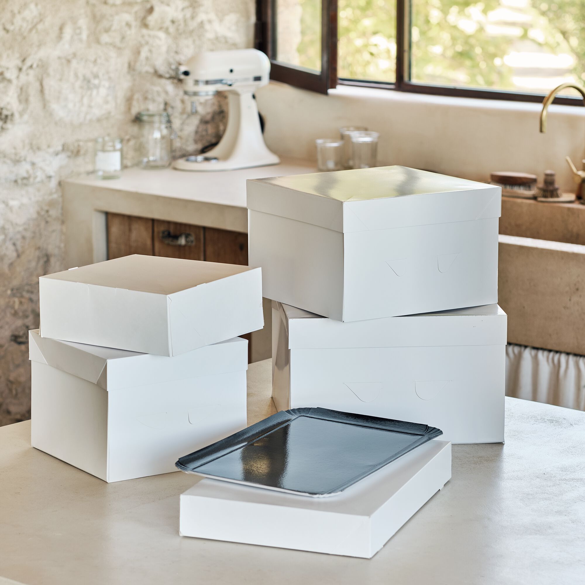 PATISDECOR - Boîte pâtissière L35,5xl35,5xH22,8cm - blanc