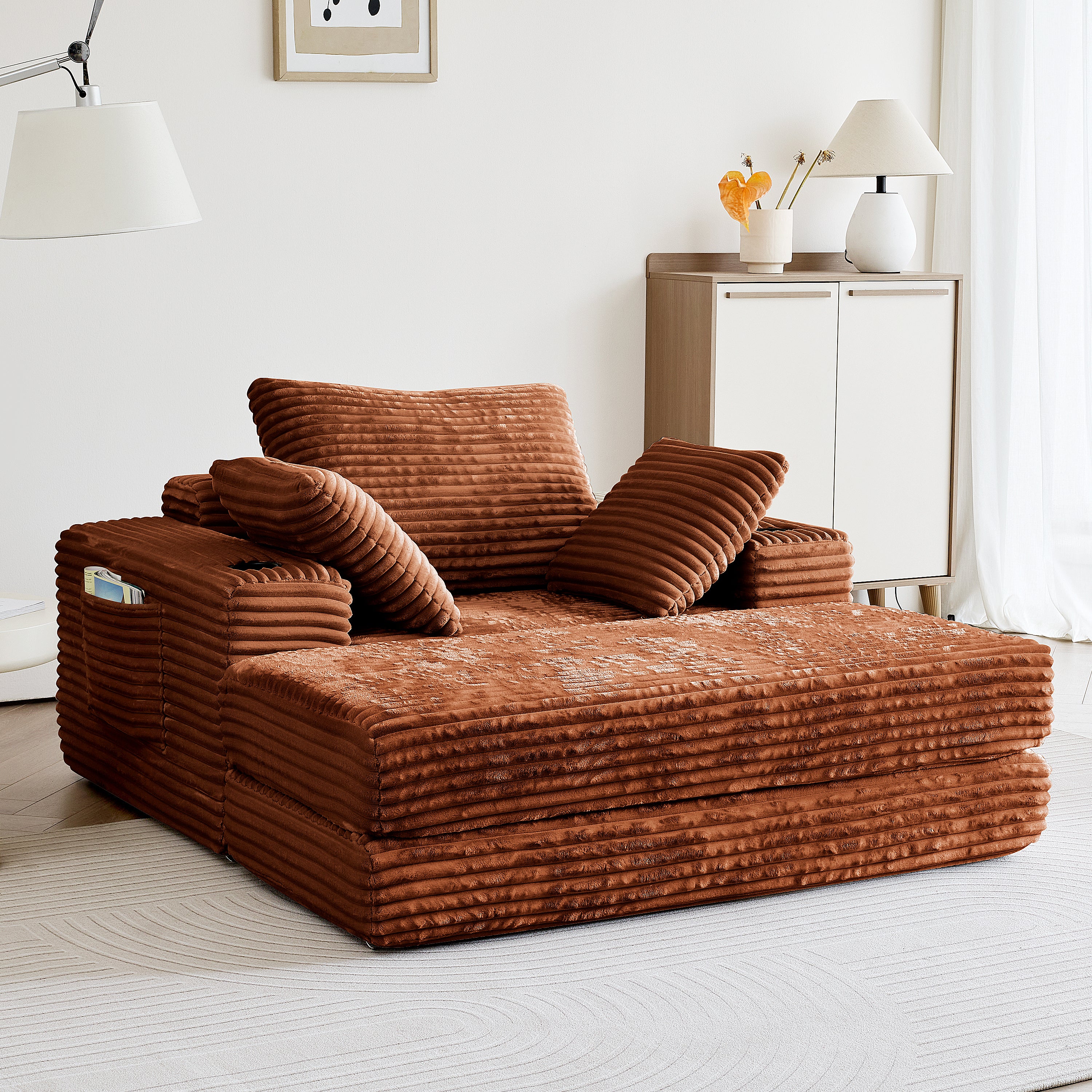 NÓVORA CASA 53.5” Moderno extragrande diván descanso Sofá cama