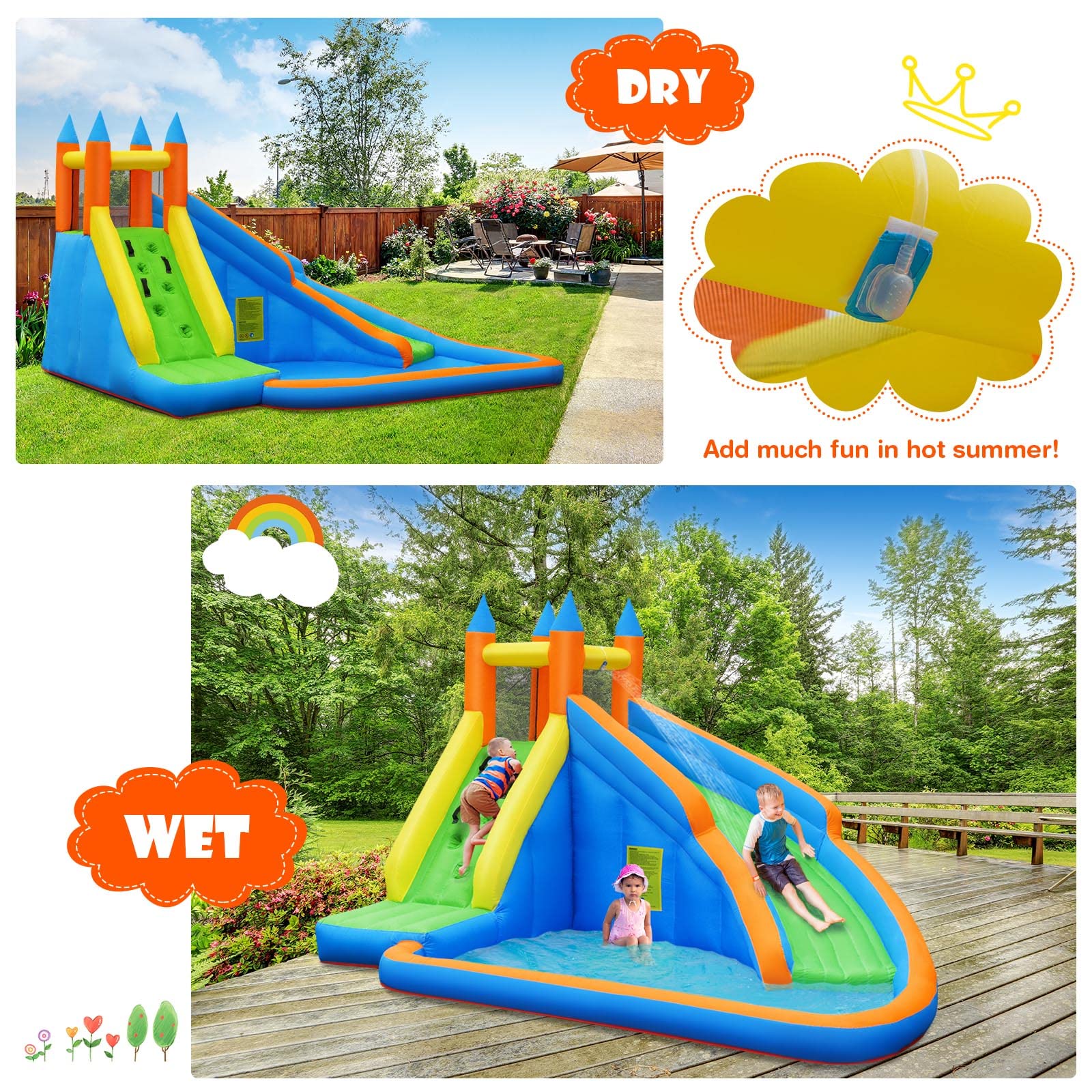 Costzon Inflatable Water Slide