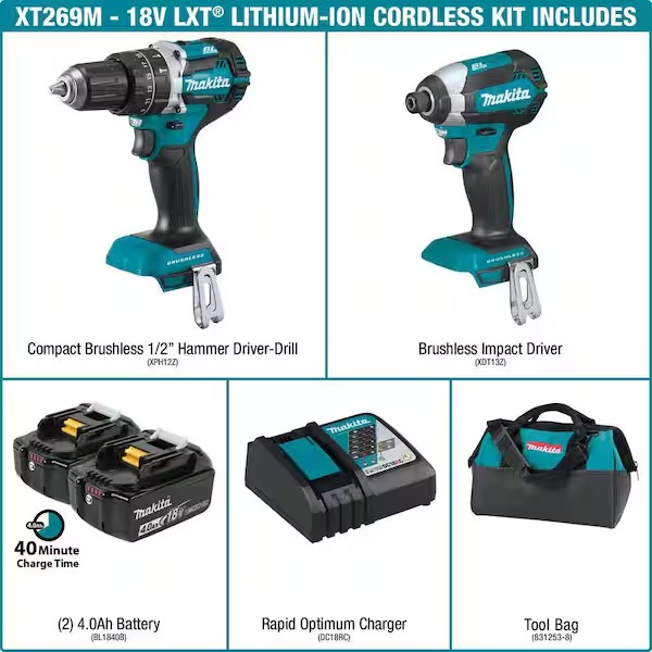 18V LXT Lithium-Ion Brushless Cordless Hammer Drill and Impact Driver Combo Kit