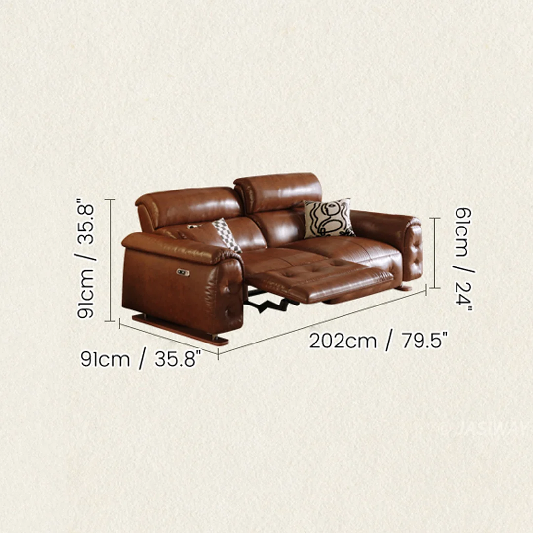 NÓVORA CASA eléctrico Reclinable sofá con doble reclinables & USB puertos| piel reclinable sofá para Sala