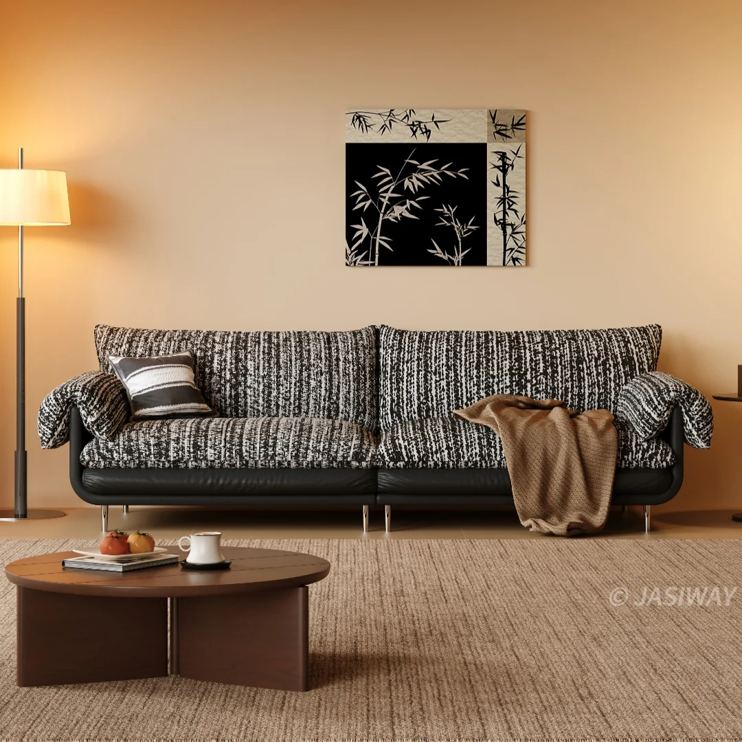 NÓVORA CASA profundo asiento Chenilla sofá con almohada superior brazos| 3-plazas Tapizado sofá con texturizado tela & bajo perfil estructura para Sala