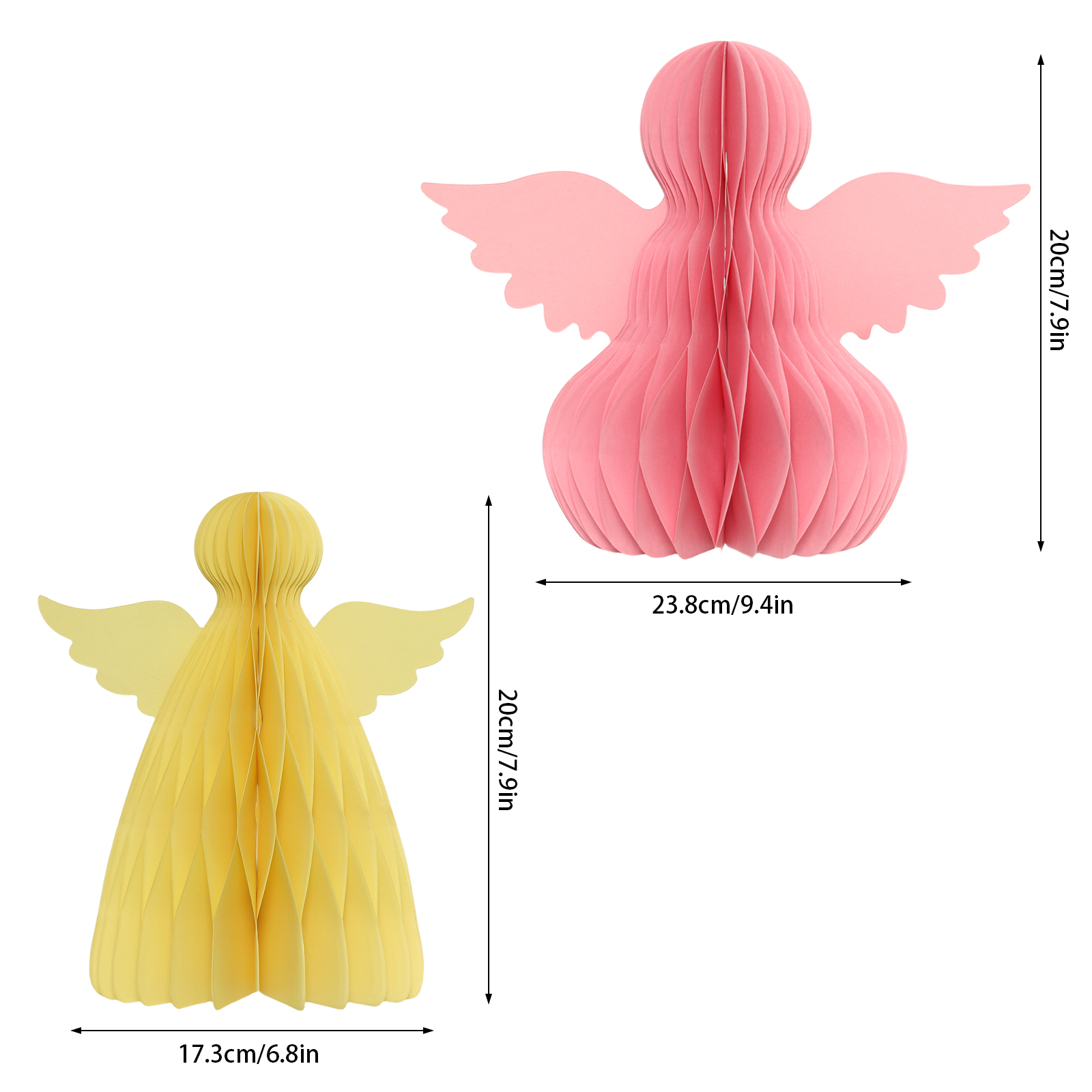 Cute Angel Paper Honeycomb Christmas Ornaments