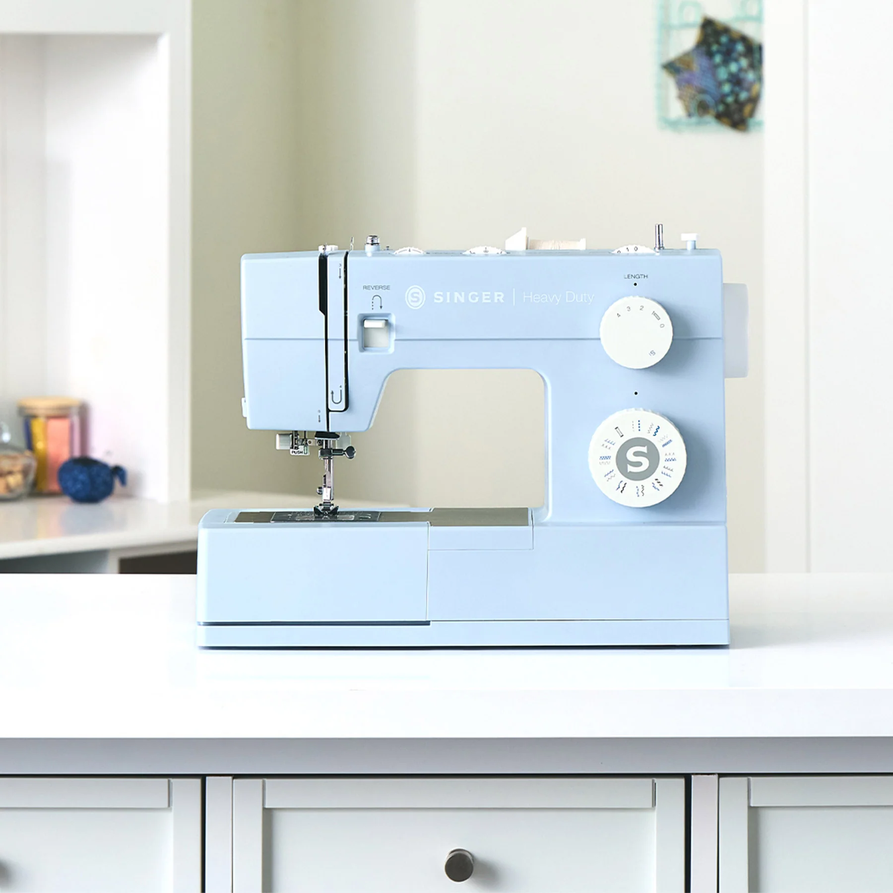 SINGER® Heavy Duty 4423 Meltwater Blue Sewing Machine & Extension Table Bundle