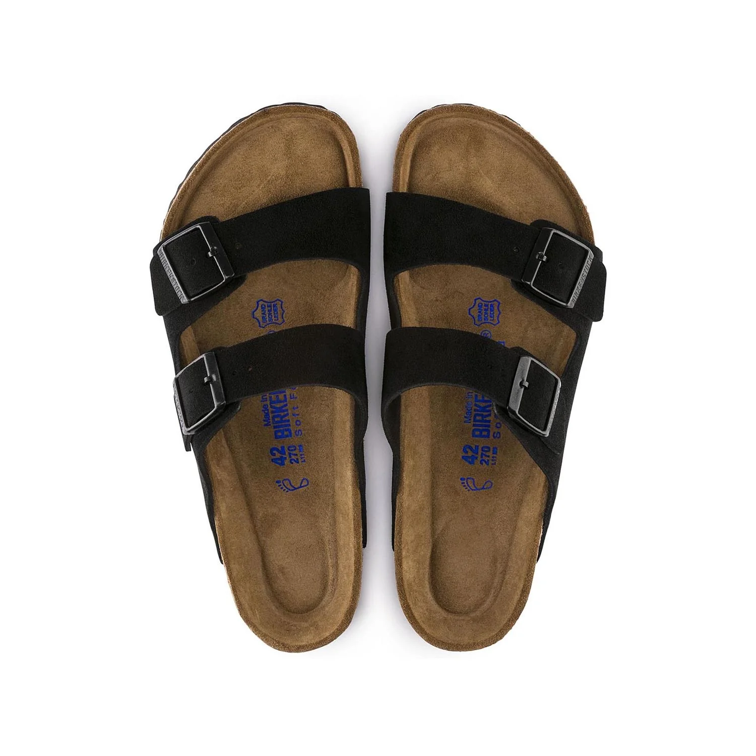 Birkenstock Arizona Soft Footbed Sandal Black Suede Leather