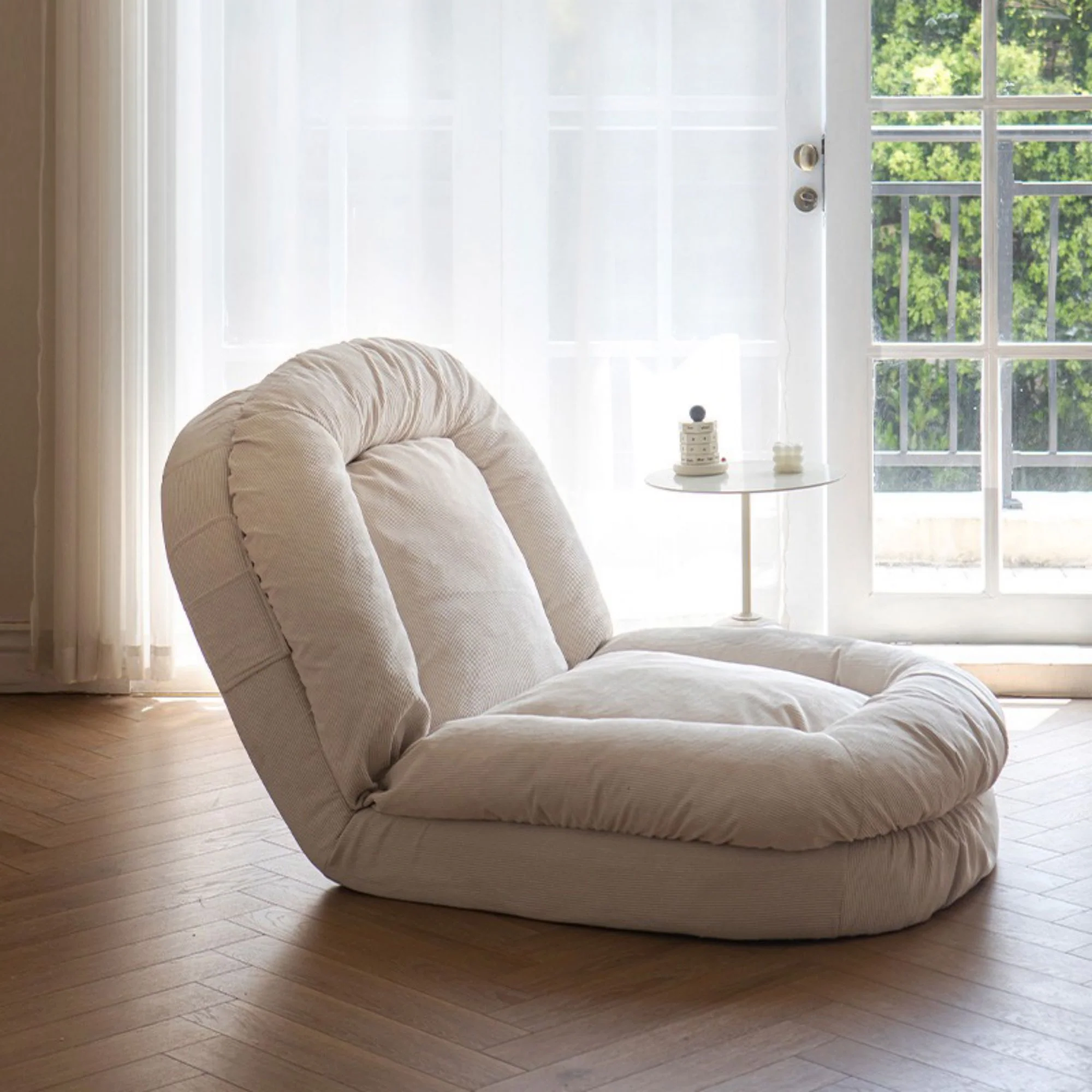 NÓVORA CASA transformable Sofá cama descanso sofá Beige peluche terciopelo