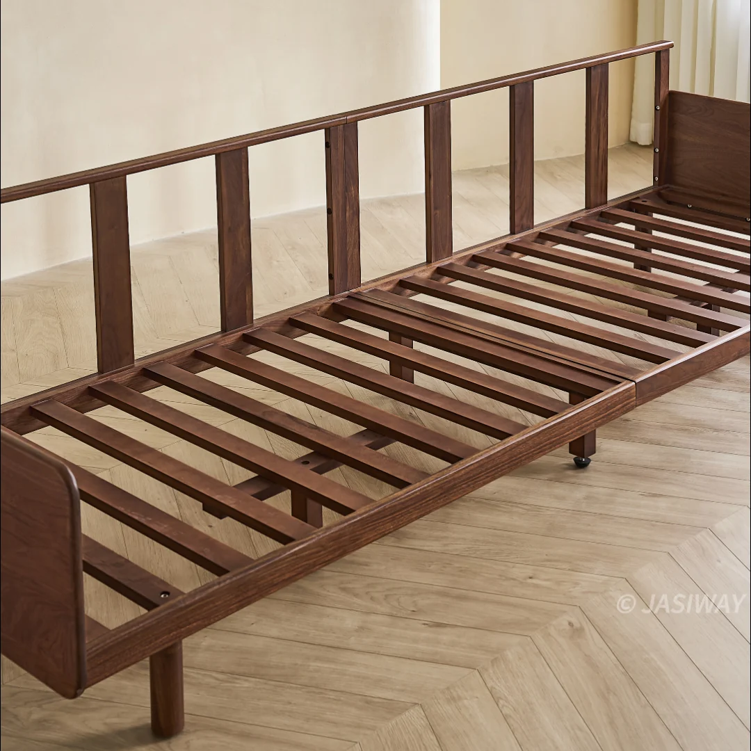 NÓVORA CASA Japandi 3-plazas sofá con Madera maciza estructura| Tapizado tela sofá para Sala