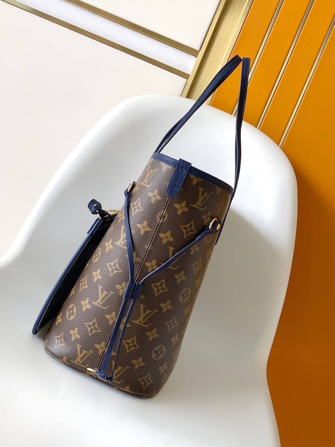 Louis Vuitton Neverfull Inside Out MM Monogram Navy Coated canvas M14994 High