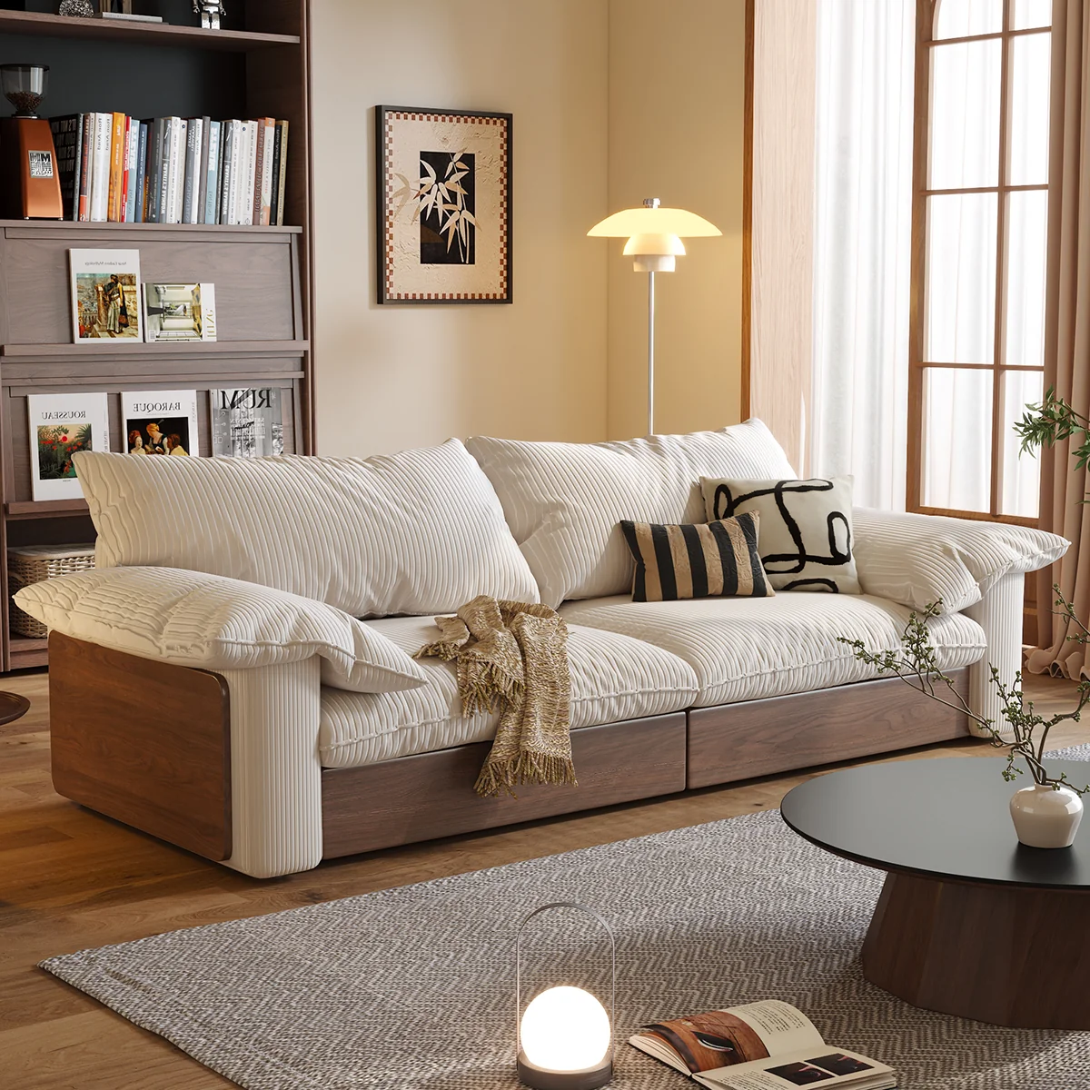 NÓVORA CASA Japandi extraíble extraíble Sofá cama con tres tela opciones disponible