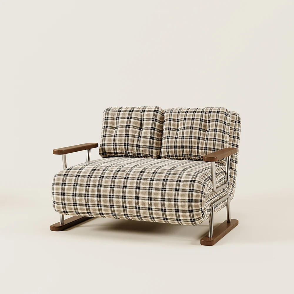 NÓVORA CASA a cuadros Sofá cama– 4-en-1 transformable plegable sillón cama para pequeño espacios