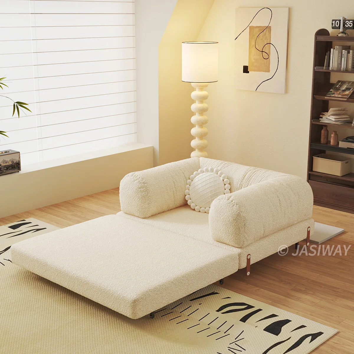 NÓVORA CASA modulable Sofá cama & Sofá cama| transformable diseño en Bouclé, Chenilla o pana tapizado