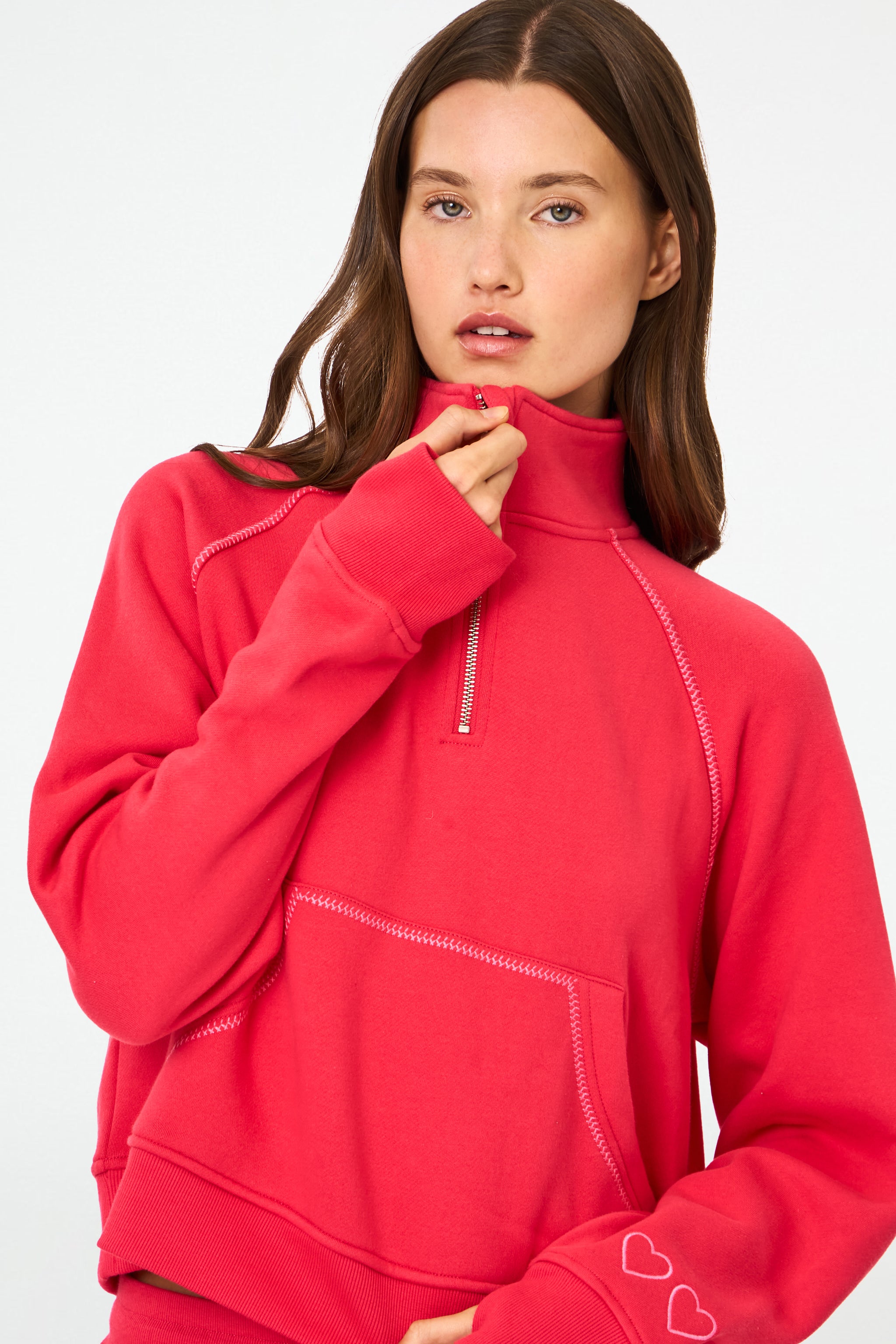 Hearts Embroidered Hudson Sweatshirt