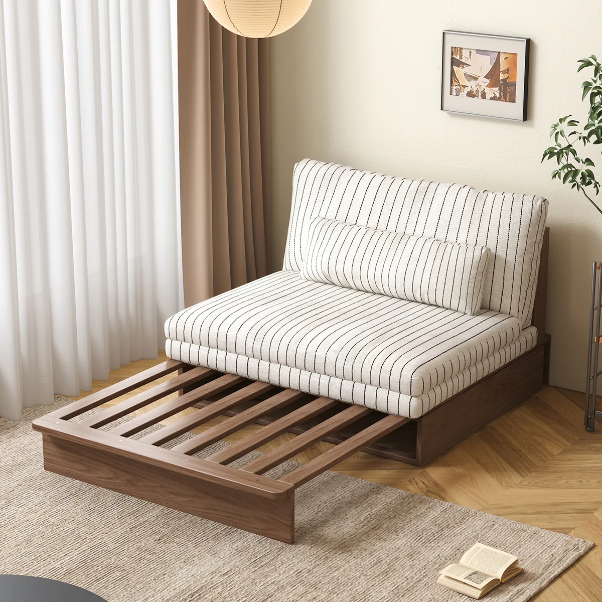 NÓVORA CASA 100% Madera maciza estructura modulable Sofá cama– flexible tamaño & DIY configuraciones