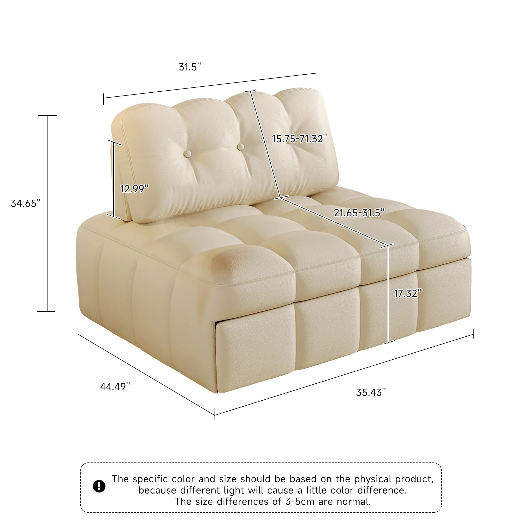 NÓVORA CASA Sofá cama transformable fácilmente interruptor entre sofá y cama