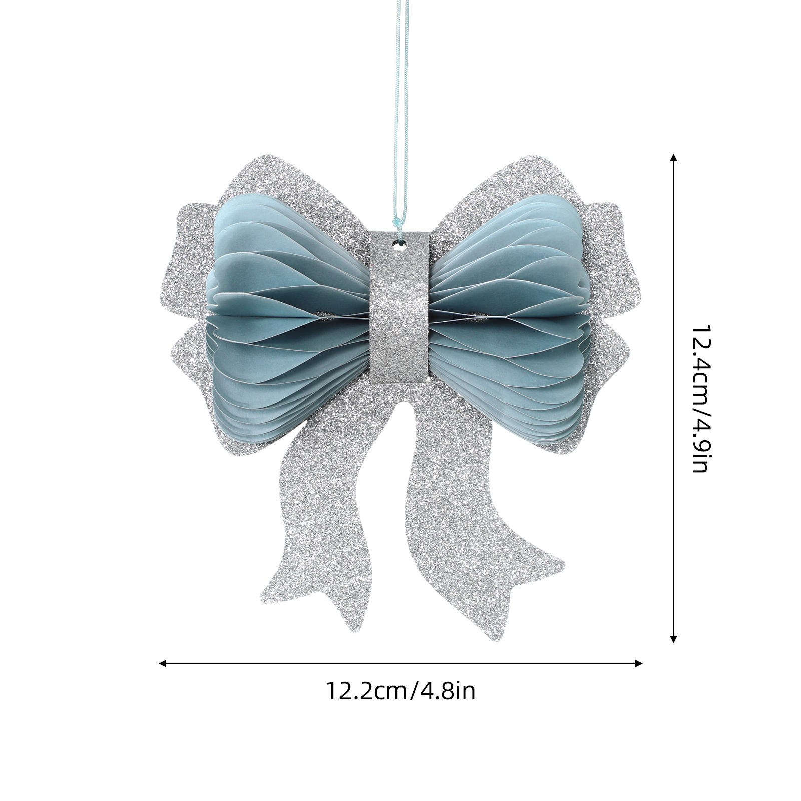 3D Paper Bow Honeycomb Christmas Hanging Ornament