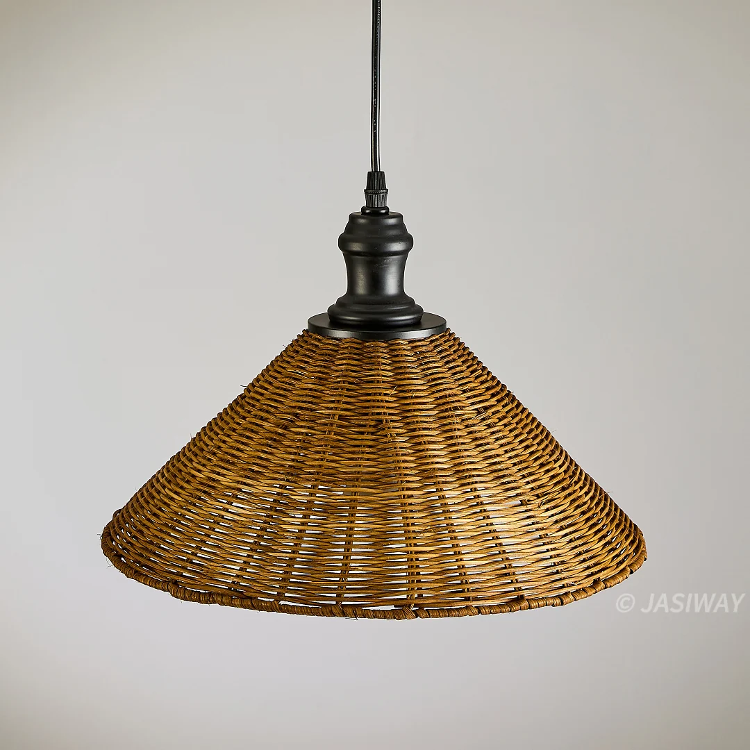 NÓVORA CASA artesanal tejido ratán Lámpara colgante luminaria para Cocina isla| natural bohemio mimbre techo colgante lámpara con Ajustable cable para Comedor & recibidor