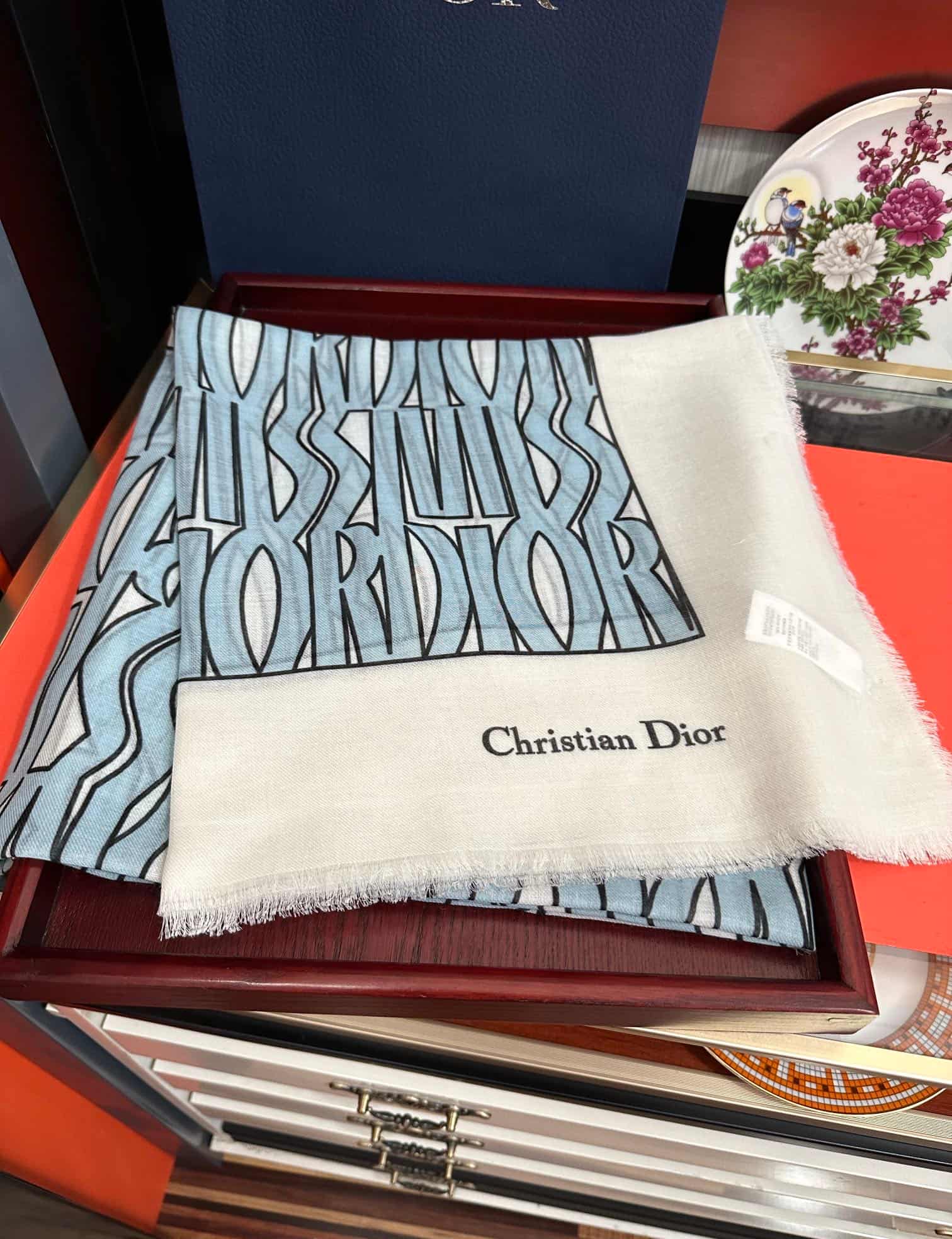Dior Miss Dior Allover printed silk scarf
