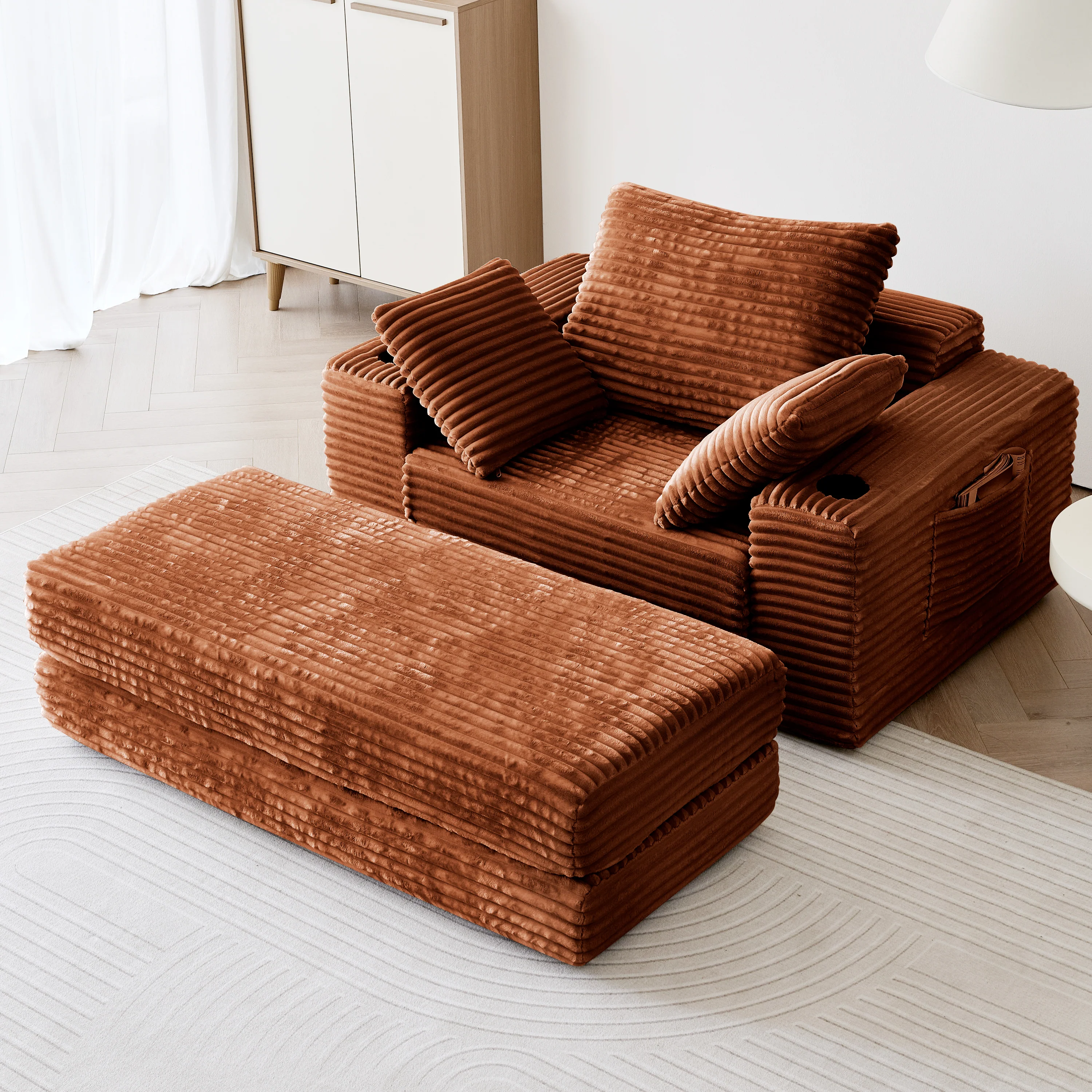 NÓVORA CASA 53.5” Moderno extragrande diván descanso Sofá cama