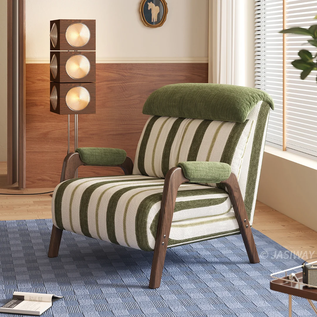 NÓVORA CASA mediados siglo a rayas transformable cama sillón cama con Madera maciza brazos| 3-en-1 plegable Sillón descanso para pequeño espacios & visitas uso