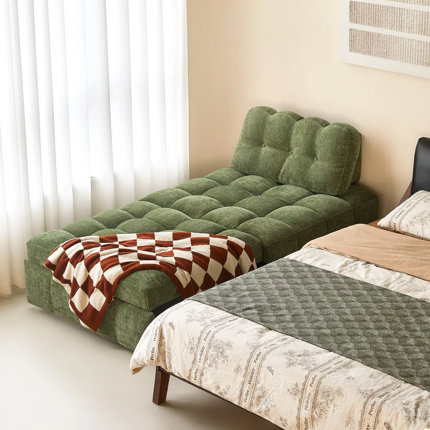 NÓVORA CASA Chenilla extraíble extraíble individual Sofá cama– espacio ahorrador descanso & visitas cama