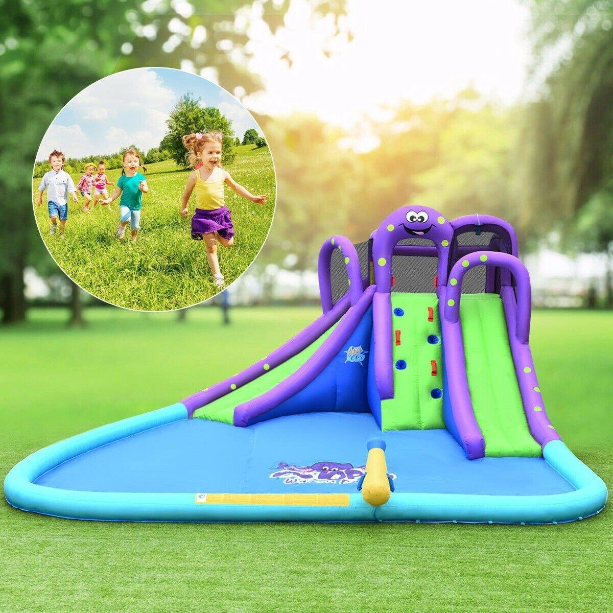 BOUNTECH Inflatable Water Slide, 18x16.5FT Mega Kids Waterslide Park Bounce House w/Dual Slides