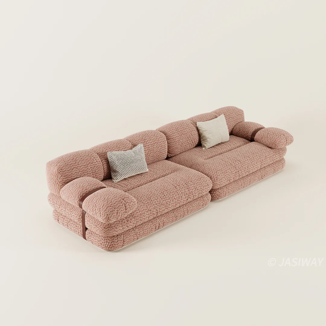 RINGCHEN escultórico agrupado jacquard sofá| De lujo Curvo nube sofá con texturizado de diseñador tapizado para alto extremo sala habitaciones