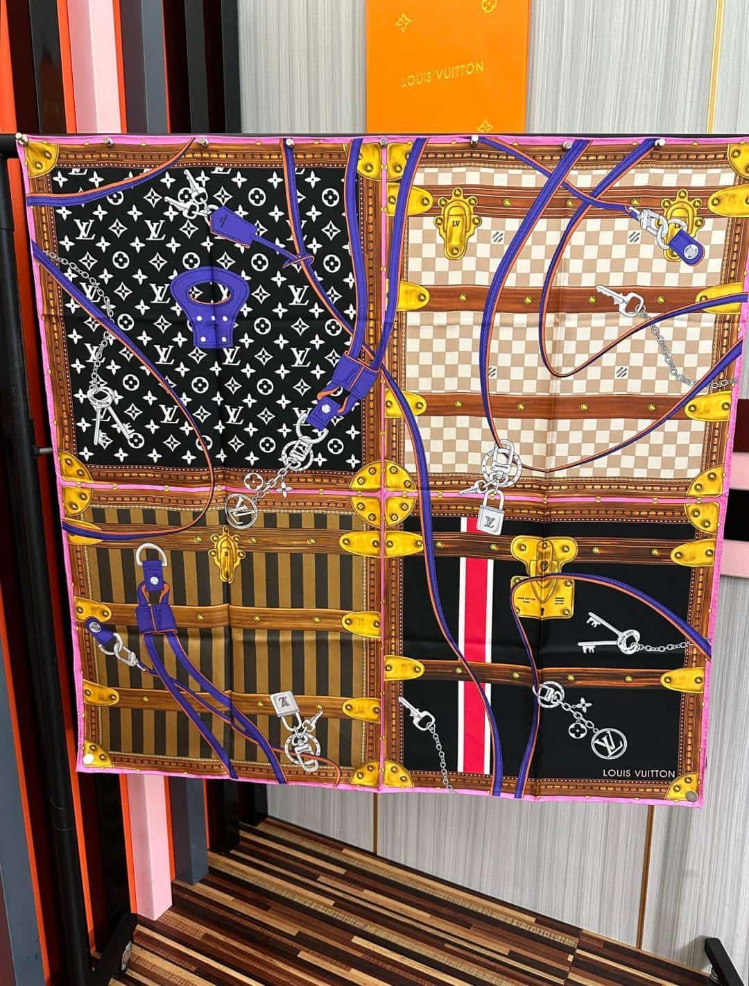 Louis Vuitton Strap and Trunk Square 90 scarf