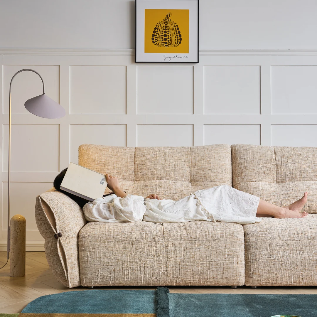 NÓVORA CASA nube sofá profundo asiento sofá| extragrande Chenilla tela 3-plazas con acolchado cojines, Moderno Sala sofá