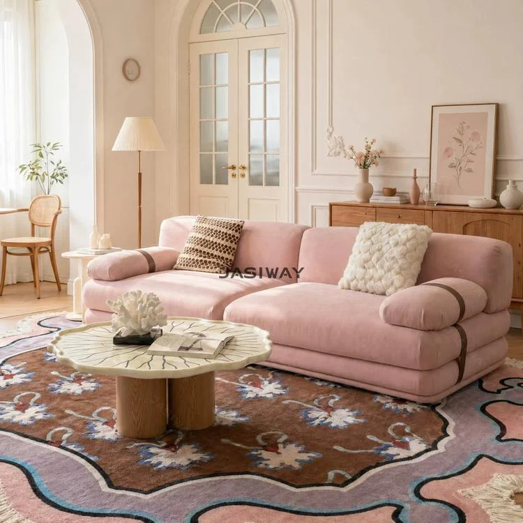 RINGCHEN escultórico agrupado jacquard sofá| De lujo Curvo nube sofá con texturizado de diseñador tapizado para alto extremo sala habitaciones