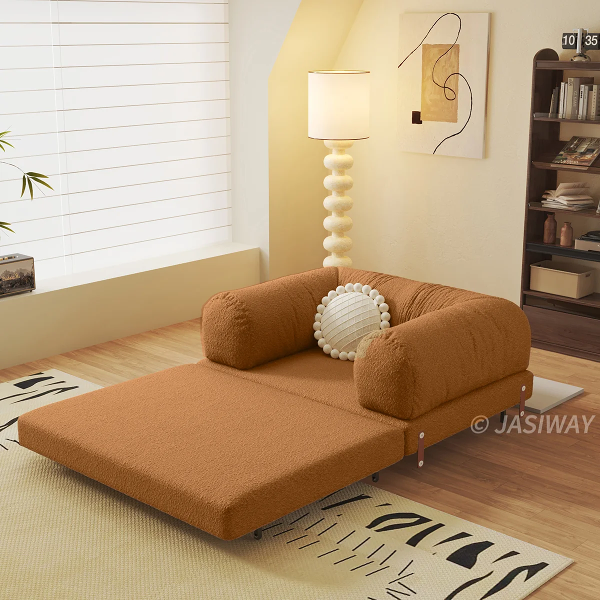 NÓVORA CASA modulable Sofá cama & Sofá cama| transformable diseño en Bouclé, Chenilla o pana tapizado