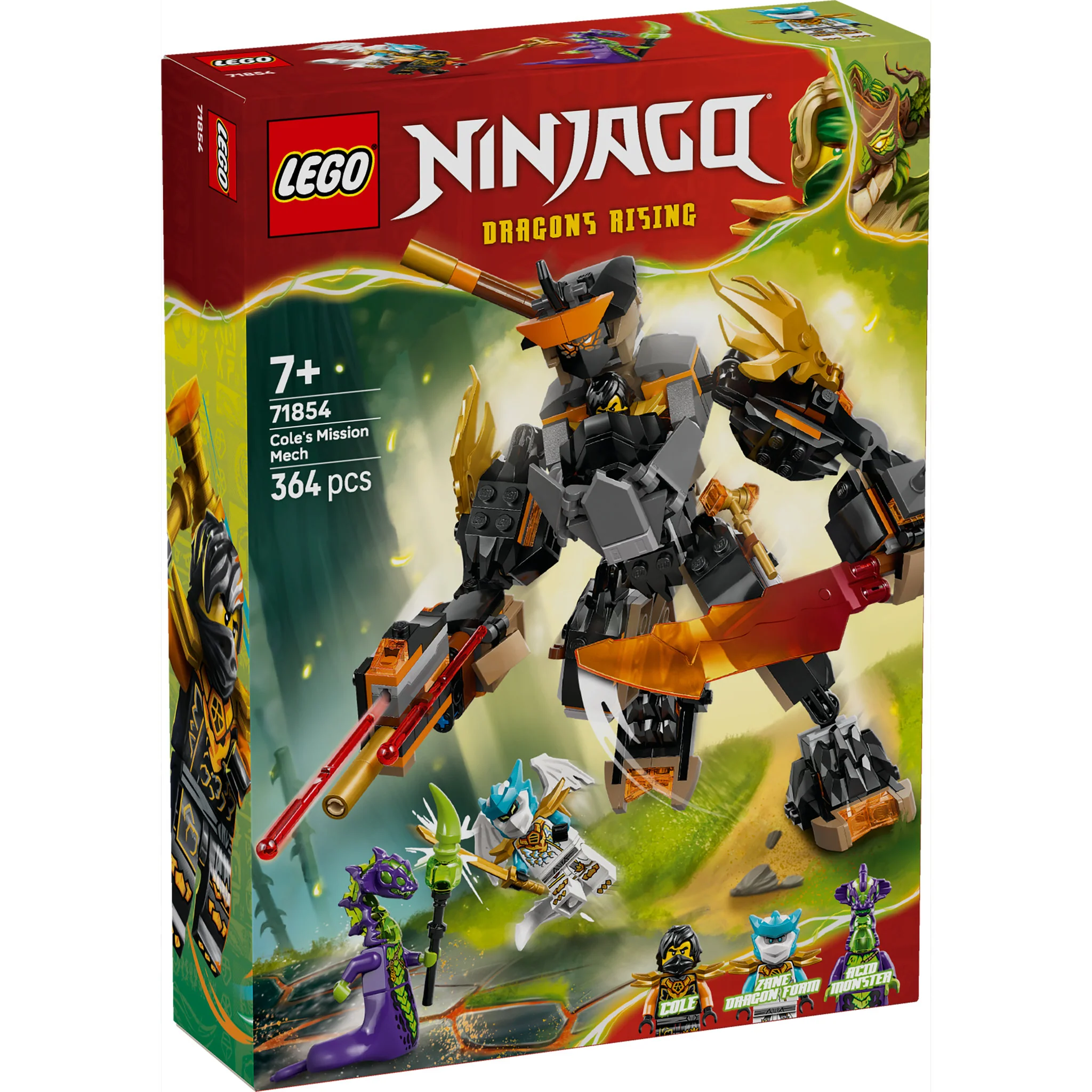 LEGO 71854 NINJAGO Cole's Mission Mech & Dragon Zane