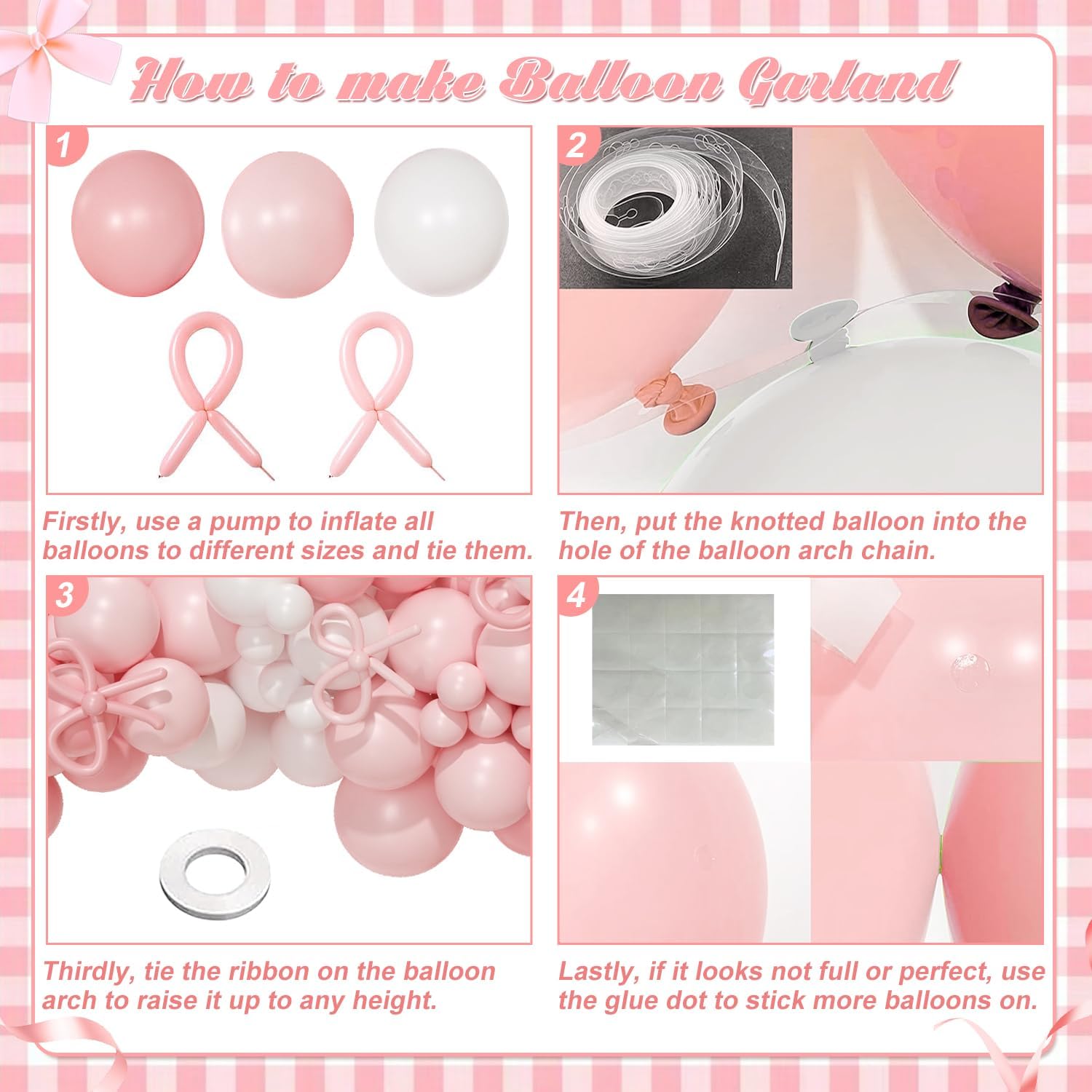 Pink Macaron Balloon Garland Kit for Baby Shower & Birthday