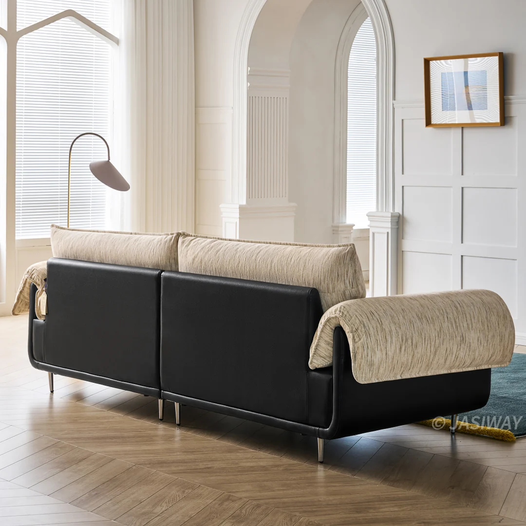 NÓVORA CASA profundo asiento Chenilla sofá con almohada superior brazos| 3-plazas Tapizado sofá con texturizado tela & bajo perfil estructura para Sala