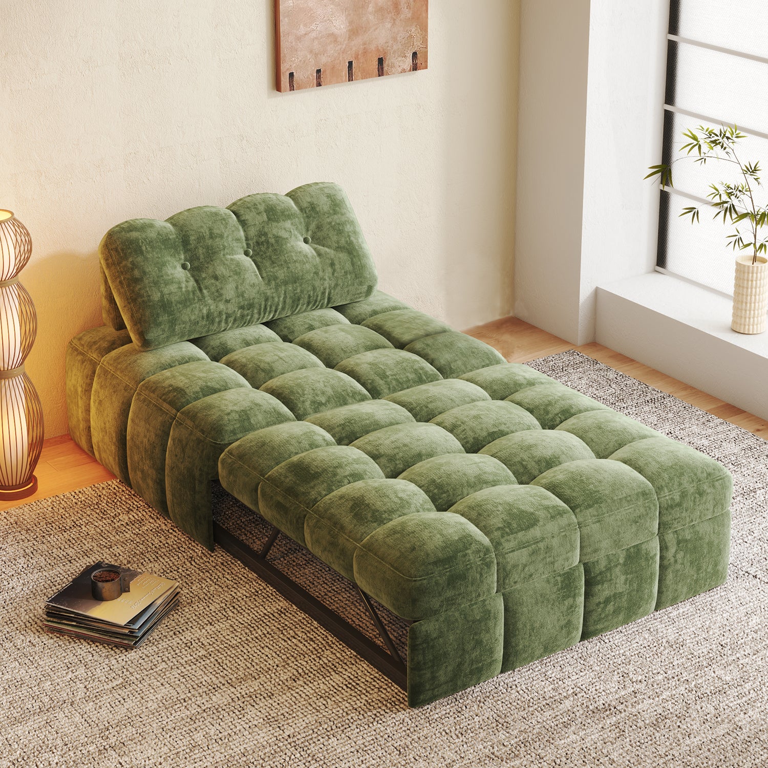 NÓVORA CASA Chenilla extraíble extraíble individual Sofá cama– espacio ahorrador descanso & visitas cama