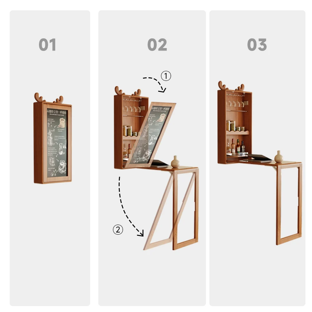 NÓVORA CASA Plegable Madera maciza barra mesa organizador