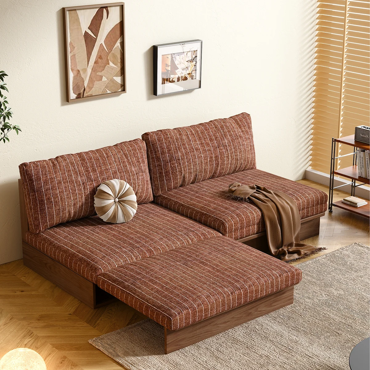 NÓVORA CASA 100% Madera maciza estructura modulable Sofá cama– flexible tamaño & DIY configuraciones