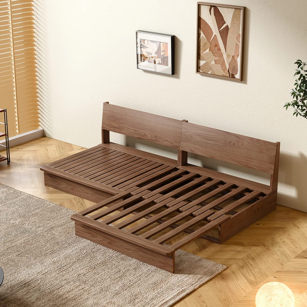NÓVORA CASA 100% Madera maciza estructura modulable Sofá cama– flexible tamaño & DIY configuraciones