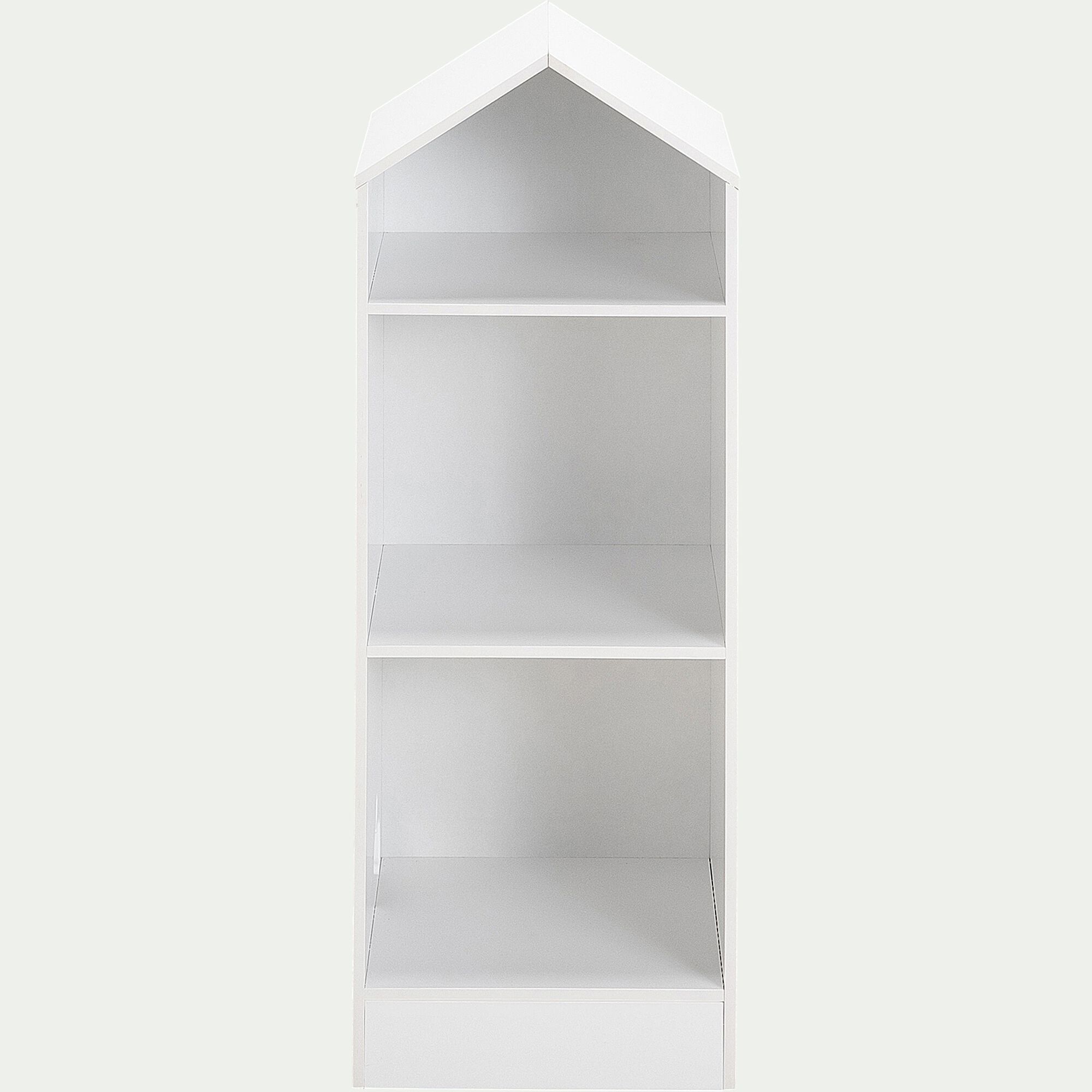 DICO - Bibliothèque 2 étagères forme maison pour chambre enfant - blanc
