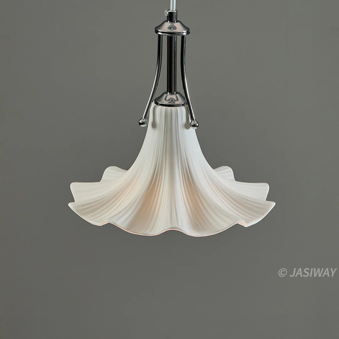 NÓVORA CASA flor cerámica Lámpara colgante para Cocina isla| cromo acabado techo colgante lámpara luminaria para recibidor, Comedor & buró