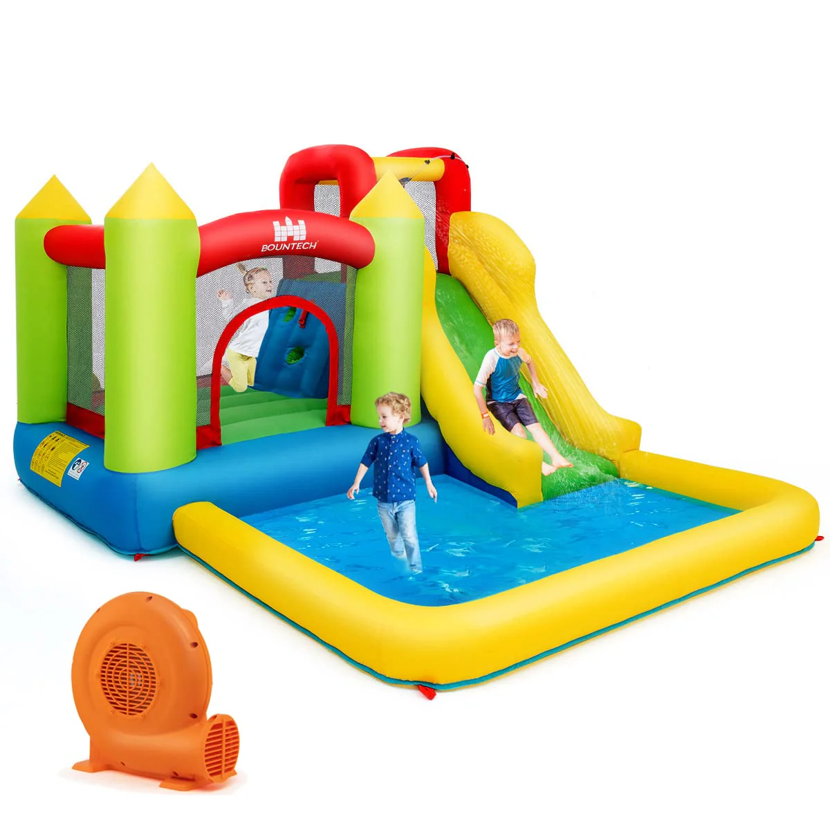 Costzon Inflatable Water Slide, 12 x9FT Kids Water Bounce House for Outdoor, Blow up Waterslides Inflatables for Kids