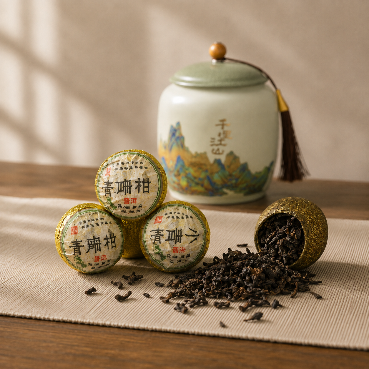 شياو تشينغ غان (بو-إر شو ناضج باليوسفي الأخضر)Xiao Qing GanS.R.10.90شاي بو-إر الناضج (شو)Ohmyteaohmyteachina