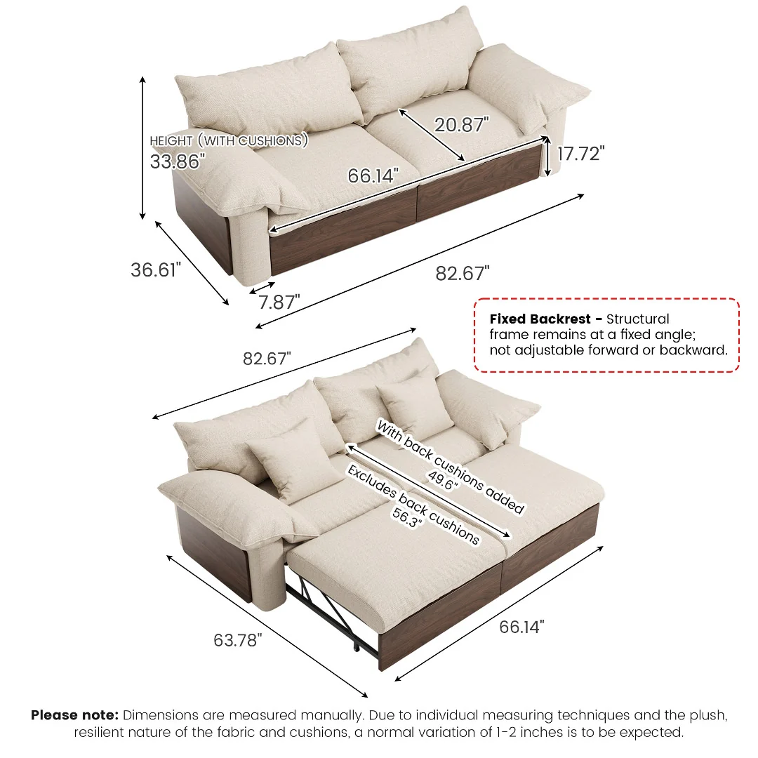 NÓVORA CASA extragrande profundo asiento seccional sofá con Ajustable diván & extraíble extraíble reposapiés| Japandi transformable descanso sofá para Sala