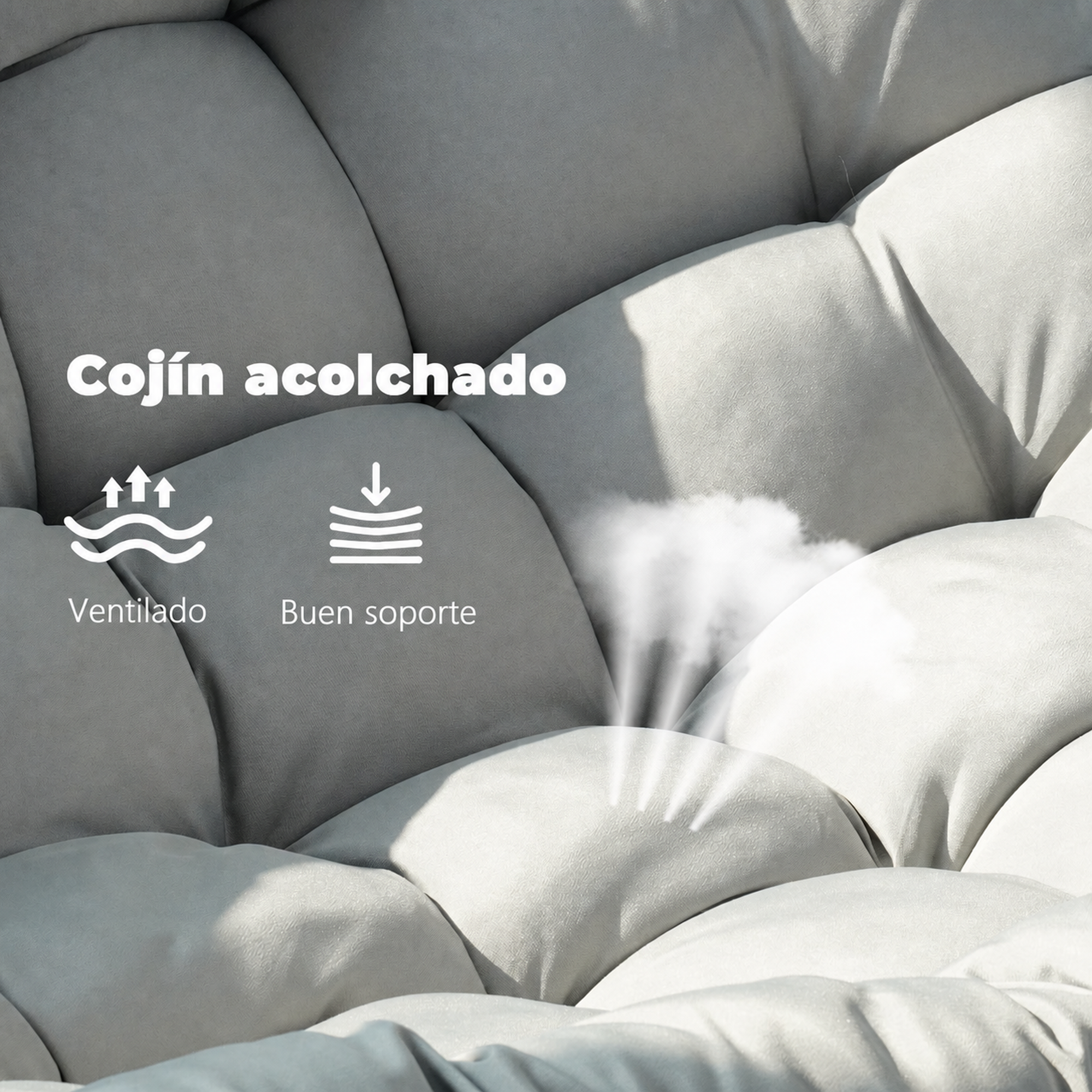 AuraNest mecedora Papasan doble con cojín de 6 pulgadas