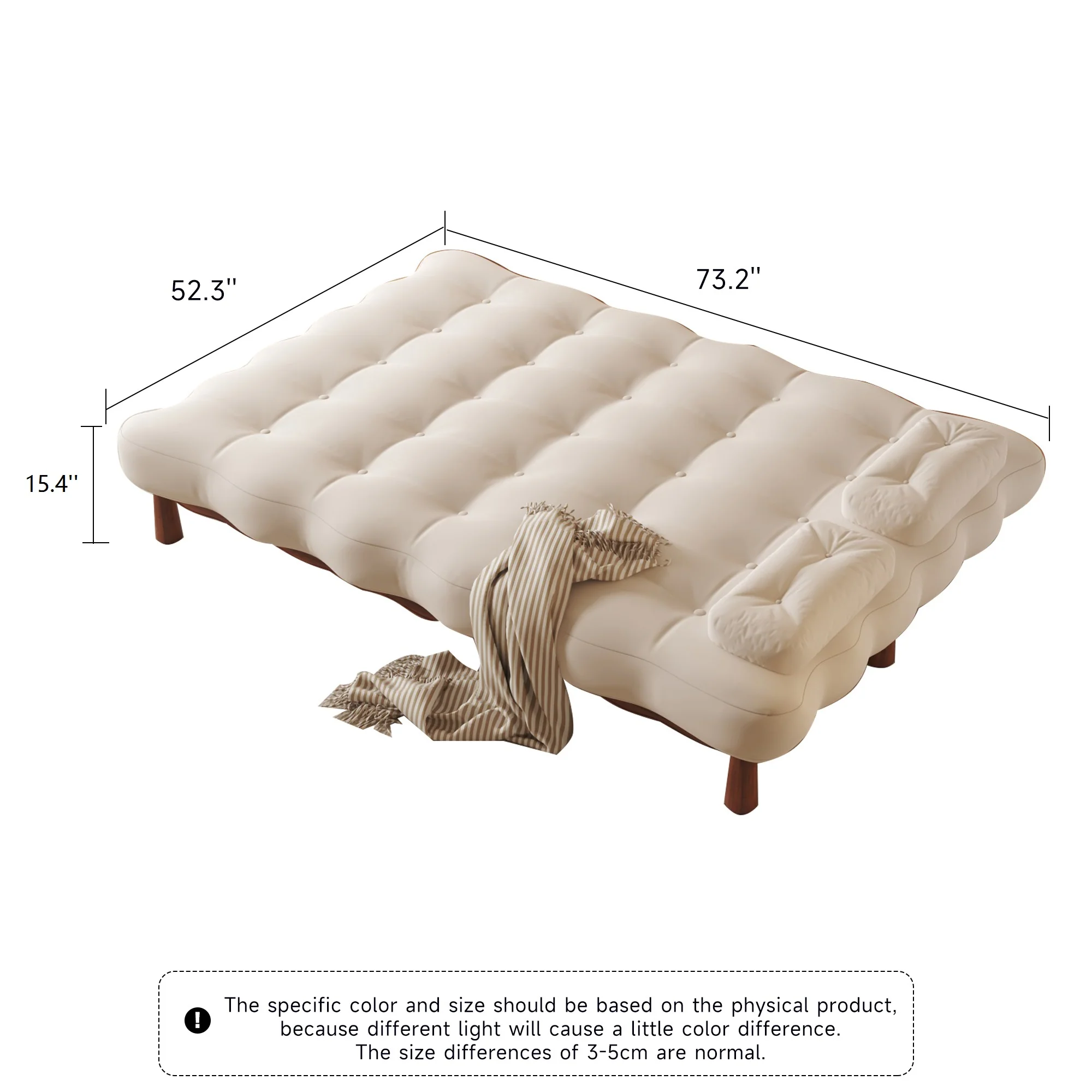 NÓVORA CASA romántico transformable cama Beige Sofá cama