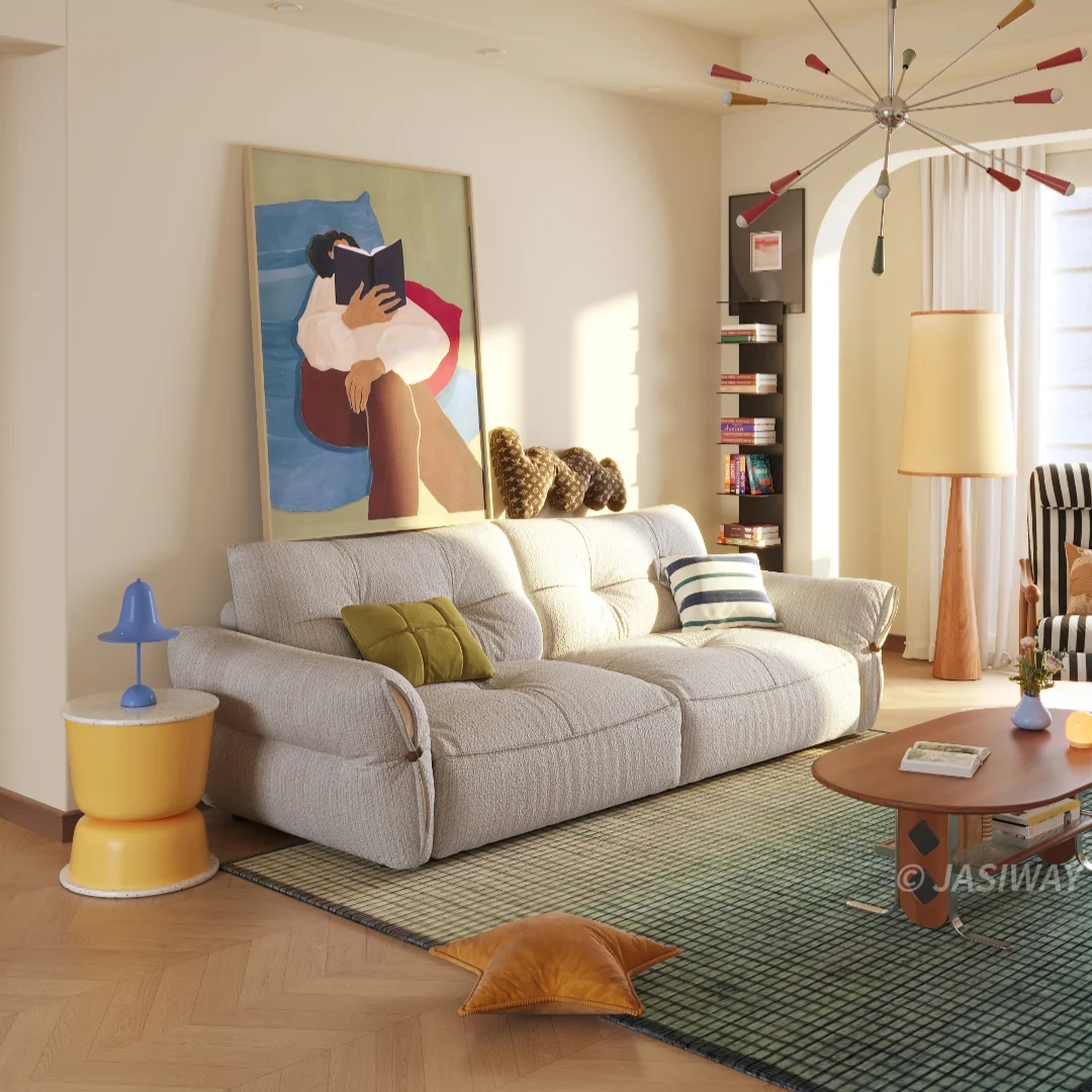 NÓVORA CASA nube sofá profundo asiento sofá| extragrande Chenilla tela 3-plazas con acolchado cojines, Moderno Sala sofá